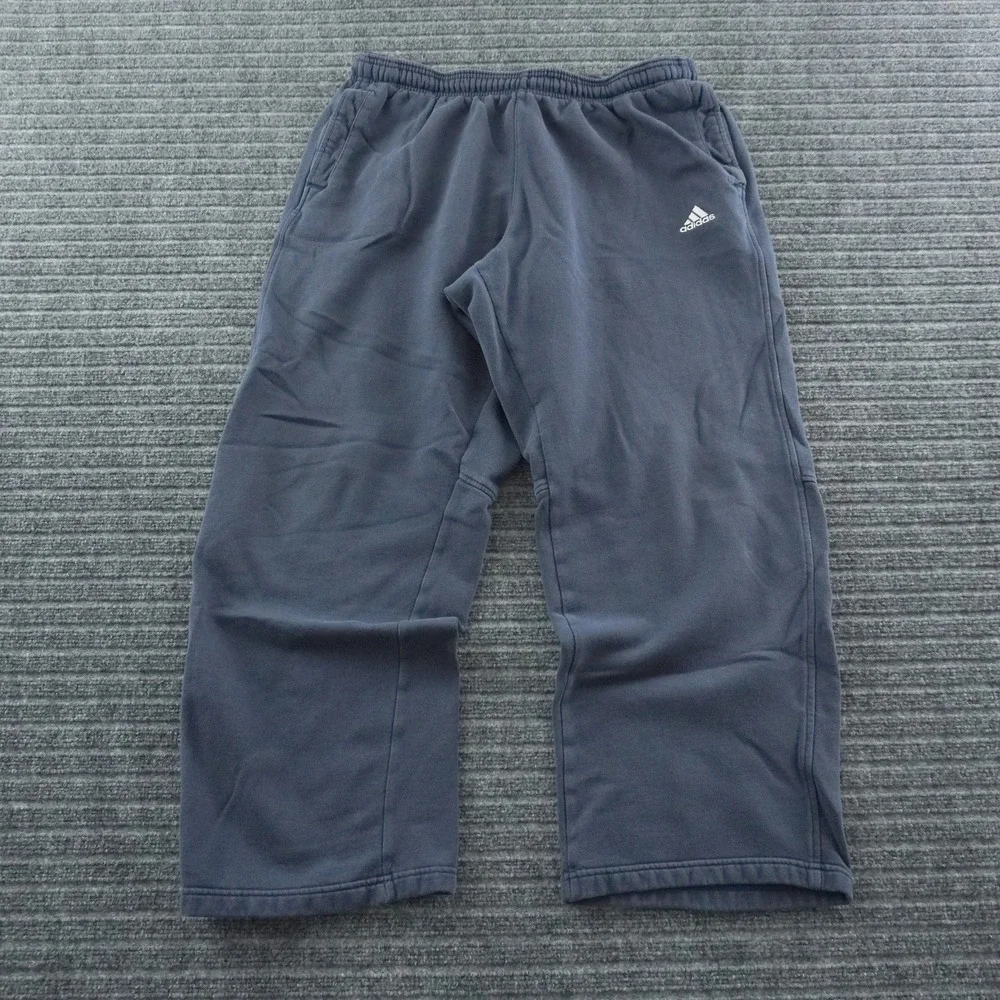 Vintage Adidas Sweatpants Mens XL Navy Blue Fleece Embroidered Logo